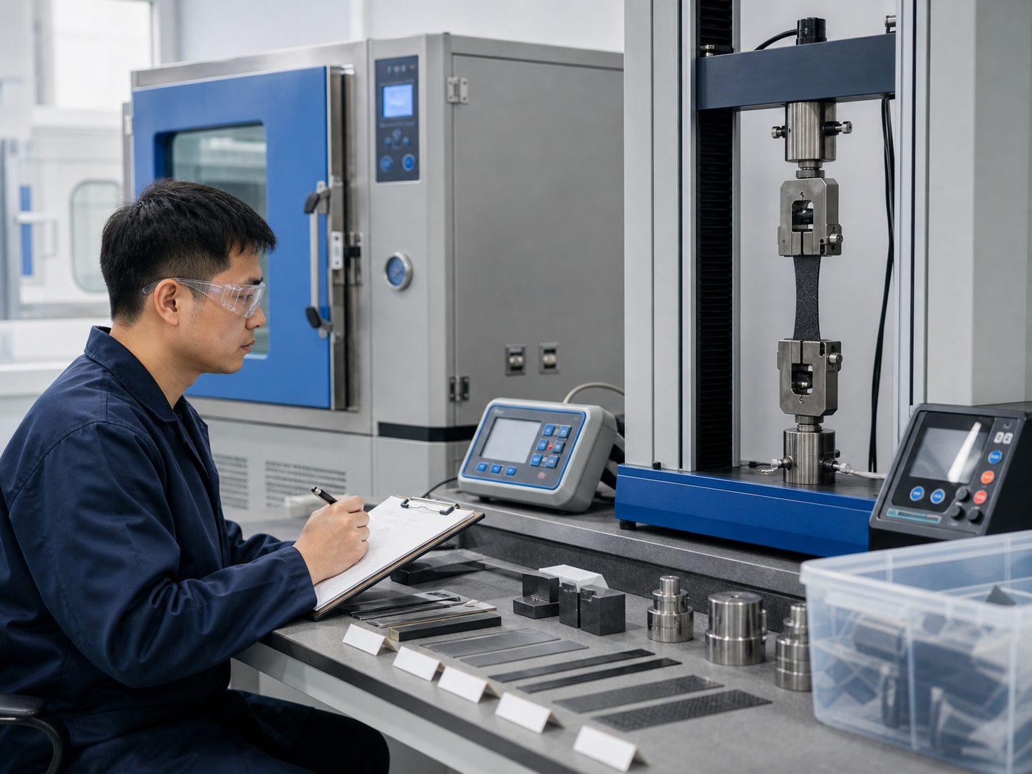 Testing equipment and samples being monitored for technical results